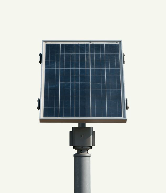 Pole-mounted solar panel